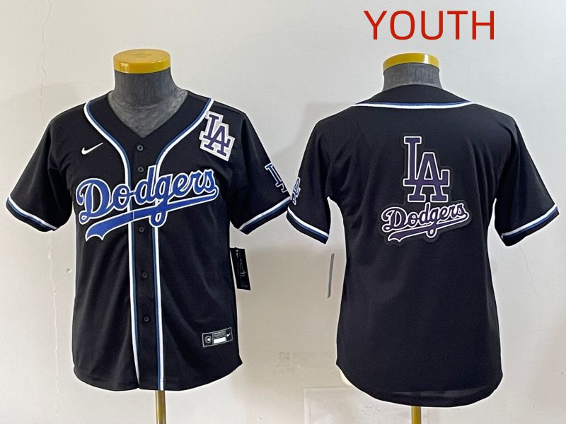 Youth 2025 Los Angeles Dodgers Blank Black Three generations Fashion Nike MLB Jersey style 31->youth mlb jersey->Youth Jersey